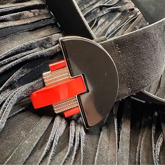 Ralph Lauren Collection Fall 2011 Black Suede Art Deco Inspired Buckle Belt - Picture 11 of 14